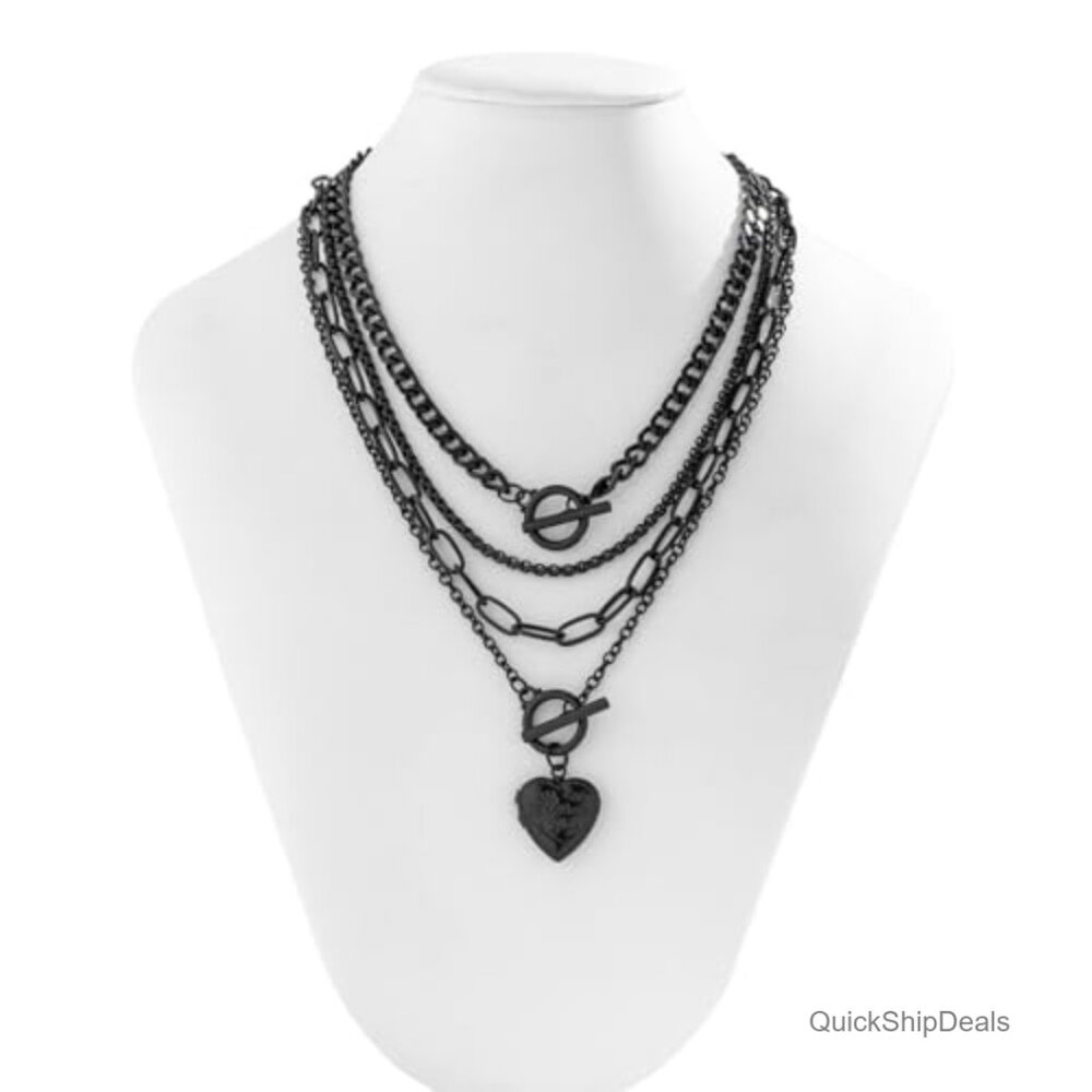 Layered Gold Necklace Set Chunky Stackable Chains… - image 6